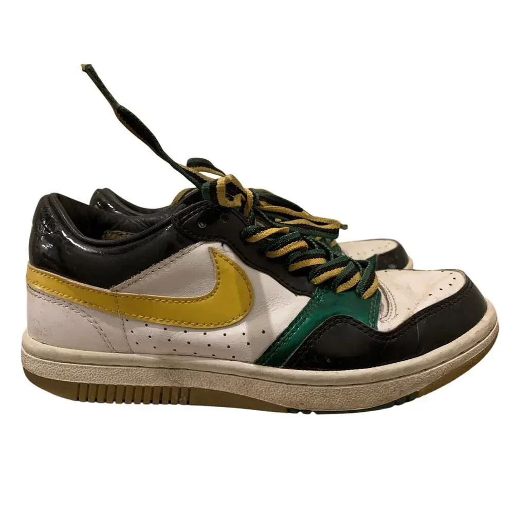 Nike Court Force Womens Green Yellow Jamaica Style Shoes Size 6.5 316399-171